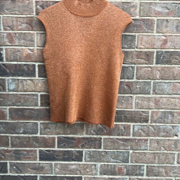 Coldwater Creek Women’s Chic Sparkle Copper Fall Sleeveless Knit Top M - Picture 14 of 14